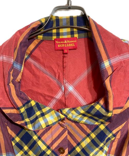Vivienne Westwood RED LABEL（ヴィヴィアンウエストウッドレッドレーベル）Vivienne Westwood RED LABEL (ヴィヴィアンウエストウッドレッドレーベル) 丸襟チェックワンピース レッド サイズ:3の古着・服飾アイテム