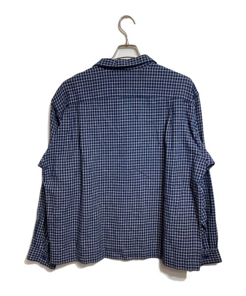 STORY mfg（ストーリーエムエフジー）STORY mfg (ストーリーエムエフジー) オーガニックコットン パッチワーク チェックシャツ ネイビー サイズ:Mの古着・服飾アイテム