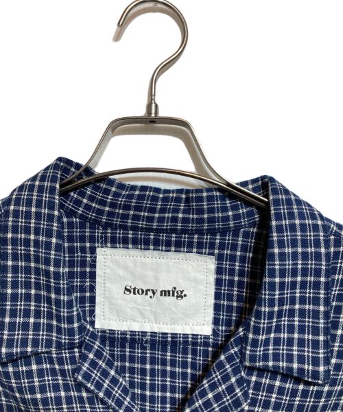STORY mfg（ストーリーエムエフジー）STORY mfg (ストーリーエムエフジー) オーガニックコットン パッチワーク チェックシャツ ネイビー サイズ:Mの古着・服飾アイテム