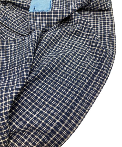 STORY mfg（ストーリーエムエフジー）STORY mfg (ストーリーエムエフジー) オーガニックコットン パッチワーク チェックシャツ ネイビー サイズ:Mの古着・服飾アイテム