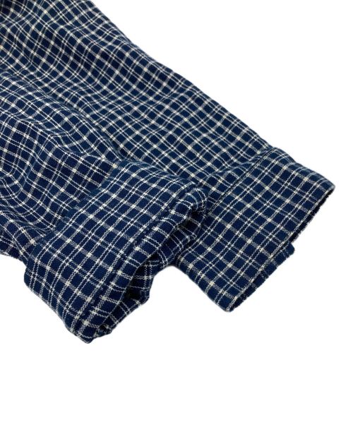 STORY mfg（ストーリーエムエフジー）STORY mfg (ストーリーエムエフジー) オーガニックコットン パッチワーク チェックシャツ ネイビー サイズ:Mの古着・服飾アイテム