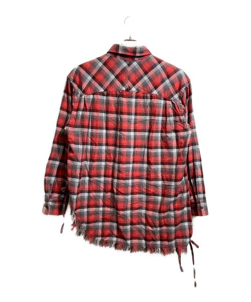 FACETASM（ファセッタズム）FACETASM (ファセッタズム) FRINGE SHIRT ブラック×レッド サイズ:5の古着・服飾アイテム