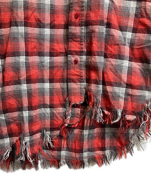 FACETASM（ファセッタズム）FACETASM (ファセッタズム) FRINGE SHIRT ブラック×レッド サイズ:5の古着・服飾アイテム