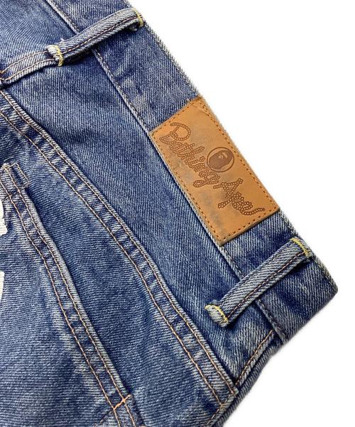 A BATHING APE（アベイシングエイプ）A BATHING APE (ア ベイシング エイプ) カレッジデニムショーツ インディゴ サイズ:Mの古着・服飾アイテム