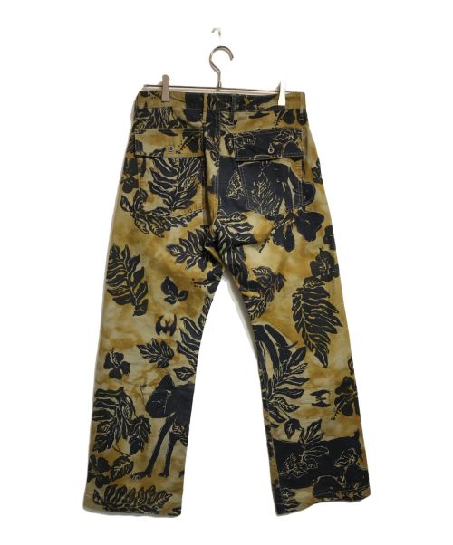 KAPITAL（キャピタル）KAPITAL (キャピタル) リーフ柄ベイカーパンツ ベージュ×ネイビー サイズ:Lの古着・服飾アイテム