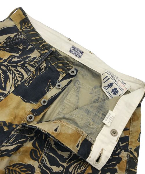 KAPITAL（キャピタル）KAPITAL (キャピタル) リーフ柄ベイカーパンツ ベージュ×ネイビー サイズ:Lの古着・服飾アイテム