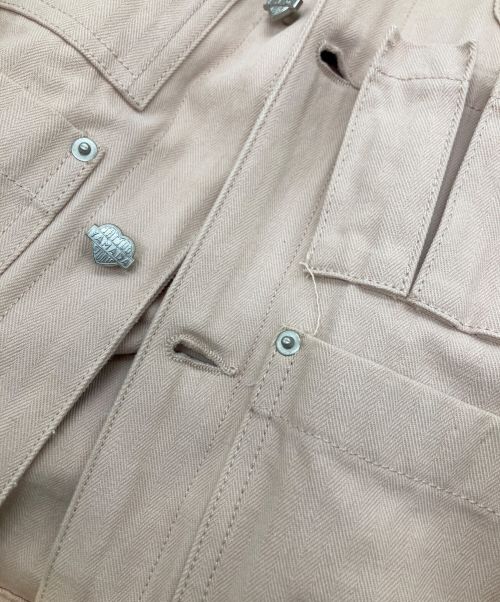 UNIVERSAL OVERALL（ユニバーサルオーバーオール）UNIVERSAL OVERALL (ユニバーサルオーバーオール) TATTOO STUDIO YAMADA (タトゥースタジオヤマダ) カバーオール ピンク サイズ:Mの古着・服飾アイテム