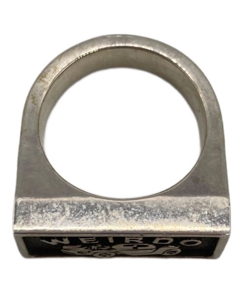 WEIRDO（ウィアード）WEIRDO (ウィアード) ロゴスタンプリング ブラック×シルバー サイズ:8号の古着・服飾アイテム