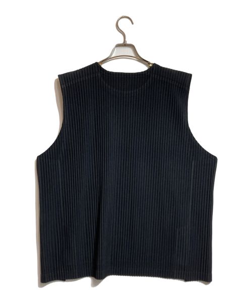 HOMME PLISSE ISSEY MIYAKE（オム プリッセ イッセイ ミヤケ）HOMME PLISSE ISSEY MIYAKE (オムプリッセ イッセイ ミヤケ) プリーツベスト ブラック サイズ:2の古着・服飾アイテム