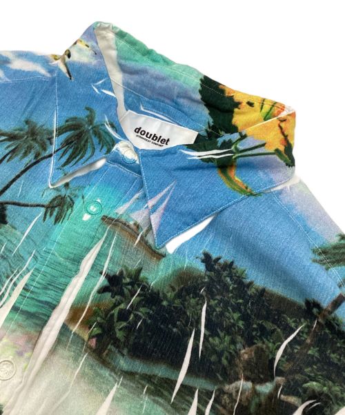 doublet（ダブレット）doublet (ダブレット) ハンガー圧縮アロハシャツ ブルー サイズ:Mの古着・服飾アイテム
