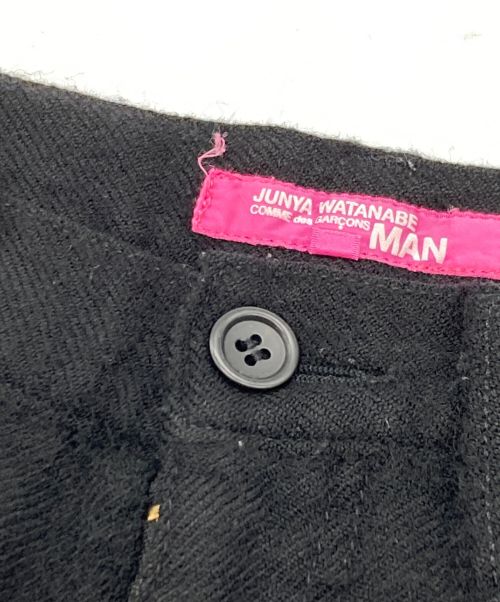 JUNYA WATANABE COMME des GARCONS MAN PINK（ジュンヤワタナベ コムデギャルソンマン ピンク）JUNYA WATANABE COMME des GARCONS MAN PINK (ジュンヤワタナベ コムデギャルソンマン ピンク) ウール裁ち切りスカート ブラック サイズ:Mの古着・服飾アイテム