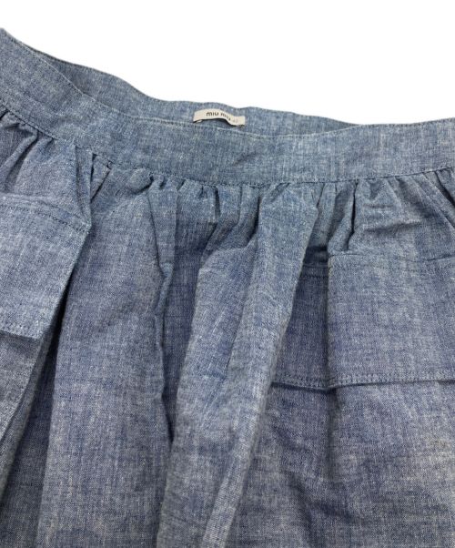 MIU MIU（ミュウミュウ）MIU MIU (ミュウミュウ) フラップミニスカート インディゴ サイズ:40の古着・服飾アイテム