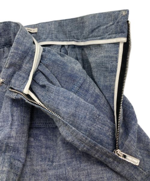 MIU MIU（ミュウミュウ）MIU MIU (ミュウミュウ) フラップミニスカート インディゴ サイズ:40の古着・服飾アイテム