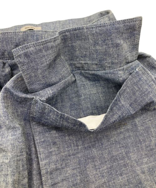 MIU MIU（ミュウミュウ）MIU MIU (ミュウミュウ) フラップミニスカート インディゴ サイズ:40の古着・服飾アイテム