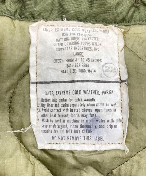 US ARMY（ユーエスアーミー）US ARMY (ユーエスアーミー) M-65 Fishtail Parka オリーブ サイズ:LARGEの古着・服飾アイテム