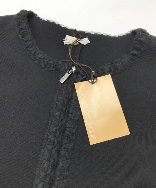 FOXEY NEWYORK（フォクシーニューヨーク）FOXEY NEWYORK (フォクシーニューヨーク) ノーカラージャケット ブラック サイズ:38の古着・服飾アイテム