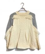 sacaiサカイ）の古着「フリンジニット」｜グレー×ベージュ