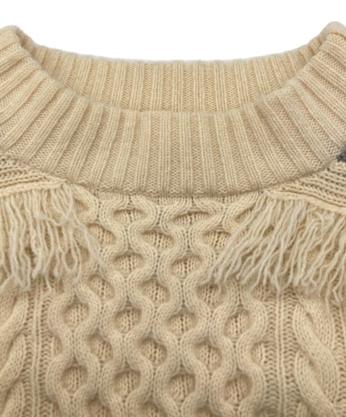 sacai（サカイ）sacai (サカイ) フリンジニット グレー×ベージュ サイズ:1の古着・服飾アイテム