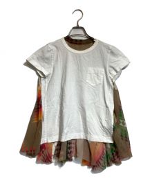 sacai×PENDLETON（サカイ×ペンドルトン）の古着「ネイティブ柄バックプリーツTシャツ」｜ベージュ×ホワイト