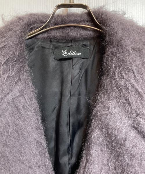 edition（エディション）edition (エディション) MOHAIR SHAGGY WASHER SHAGGY SHORT COAT パープル サイズ:Fの古着・服飾アイテム