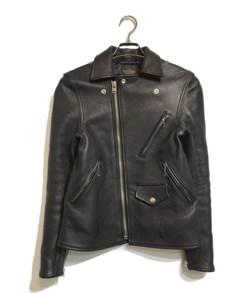 FINECREEK&CO（ファインクリークアンドコー）FINECREEK&CO (ファインクリーク) Leon the Nostar Custom Deer ライダースジャケット ブラック サイズ:36の古着・服飾アイテム