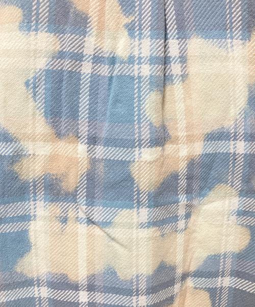 A BATHING APE（ア ベイシング エイプ）A BATHING APE (アベイシングエイプ) BLEACHED BAPE CHECK SHIRT JACKET ブルー サイズ:Lの古着・服飾アイテム