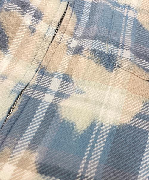 A BATHING APE（ア ベイシング エイプ）A BATHING APE (アベイシングエイプ) BLEACHED BAPE CHECK SHIRT JACKET ブルー サイズ:Lの古着・服飾アイテム