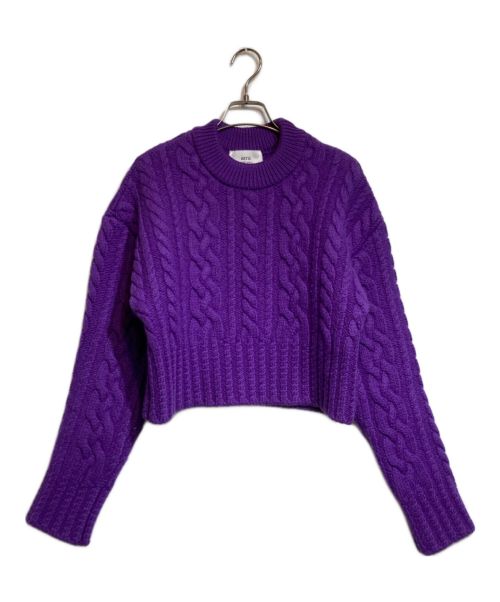 AMI Alexandre Mattiussi（アミアレクサンドルマテュッシ）AMI Alexandre Mattiussi (アミ アレクサンドル マテュッシ) ケーブルニット セーター パープル サイズ:Sの古着・服飾アイテム