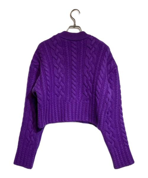AMI Alexandre Mattiussi（アミアレクサンドルマテュッシ）AMI Alexandre Mattiussi (アミ アレクサンドル マテュッシ) ケーブルニット セーター パープル サイズ:Sの古着・服飾アイテム