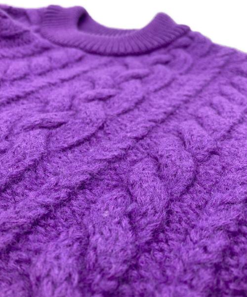 AMI Alexandre Mattiussi（アミアレクサンドルマテュッシ）AMI Alexandre Mattiussi (アミ アレクサンドル マテュッシ) ケーブルニット セーター パープル サイズ:Sの古着・服飾アイテム