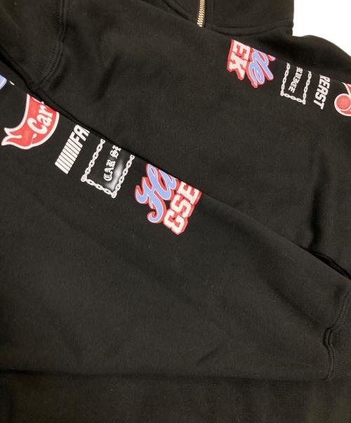 HIDE AND SEEK（ハイドアンドシーク）HIDE AND SEEK (ハイドアンドシーク) carservice (カーサービス) half zip sweat shirt ブラック サイズ:XLの古着・服飾アイテム