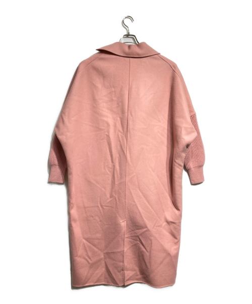 mtmodelist（エムティーモデリスト）mtmodelist (エムティーモデリスト) リブニットスリーブメルトンロングコート/Melton long coat ピンク サイズ:Fの古着・服飾アイテム