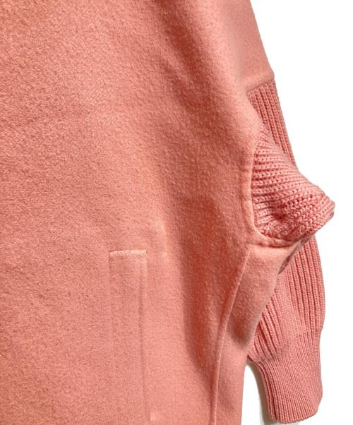 mtmodelist（エムティーモデリスト）mtmodelist (エムティーモデリスト) リブニットスリーブメルトンロングコート/Melton long coat ピンク サイズ:Fの古着・服飾アイテム