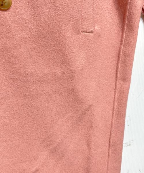 mtmodelist（エムティーモデリスト）mtmodelist (エムティーモデリスト) リブニットスリーブメルトンロングコート/Melton long coat ピンク サイズ:Fの古着・服飾アイテム