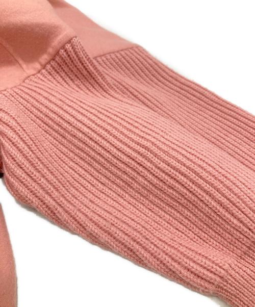 mtmodelist（エムティーモデリスト）mtmodelist (エムティーモデリスト) リブニットスリーブメルトンロングコート/Melton long coat ピンク サイズ:Fの古着・服飾アイテム