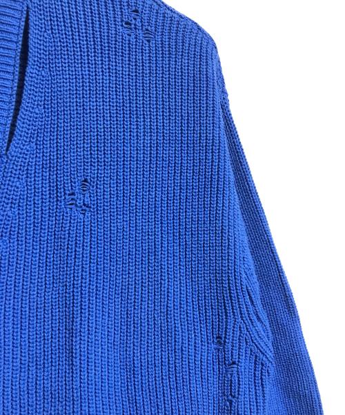 MAISON SPECIAL（メゾンスペシャル）MAISON SPECIAL (メゾンスペシャル) ダメージニットカーディガン ブルー サイズ:2の古着・服飾アイテム