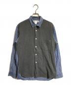 COMME des GARCONS SHIRTコムデギャルソンシャツ）の古着「ドッキングシャツ」｜ブルー×グレー