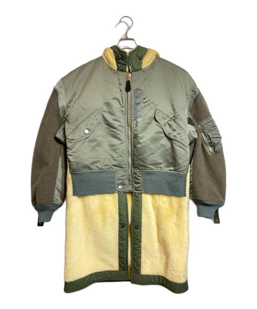 COMME des GARCONS JUNYA WATANABE MAN（コム デ ギャルソン ジュンヤ ワタナベ マン）COMME des GARCONS JUNYA WATANABE MAN (コム デ ギャルソン ジュンヤ ワタナベ マン) ナイロンツイルドッキングコート カーキ サイズ:XSの古着・服飾アイテム