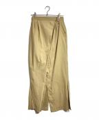 ETREエトレ）の古着「デザインラップロングスカート」｜イエロー