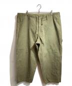 Y's for menワイズフォーメン）の古着「MILITARY POPLIN PAINTER PANTS WITH TRIPLE STITCH」｜カーキ