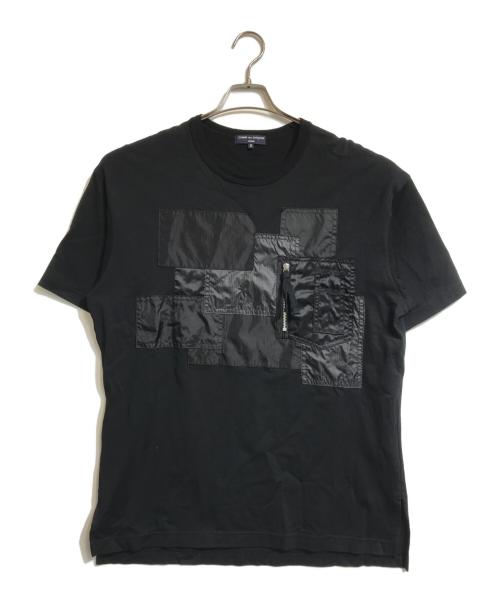COMME des GARCONS HOMME（コムデギャルソン オム）COMME des GARCONS HOMME (コムデギャルソン オム) 多素材パッチワークTシャツ ブラック サイズ:Ｓの古着・服飾アイテム