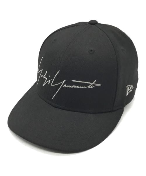 New Era（ニューエラ）New Era (ニューエラ) Yohji Yamamoto pour homme (ヨウジヤマモト プールオム) シグネチャーロゴベースボールキャップ ブラック サイズ:7 3/8の古着・服飾アイテム