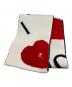 RAF SIMONS（ラフシモンズ）の古着「I LOVE YOU JACQUARD WOOL SCARF/ジャガードウールスカーフ」｜ブラック×ホワイト
