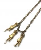 GUCCIグッチ）の古着「パール×フィンガーモチーフネックレス」｜ゴールド