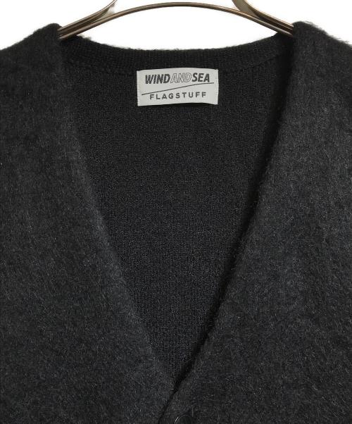 WIND AND SEA（ウィンダンシー）WIND AND SEA (ウィンダンシー) flagstuff (フラグスタフ) シャギーカーディガン ブラック サイズ:XLの古着・服飾アイテム