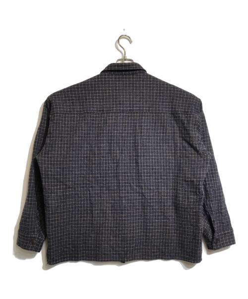 SOFTHYPHEN（ソフトハイフン）SOFTHYPHEN (ソフトハイフン) WOOL CHECK WORK SHIRT JACKET ネイビー サイズ:04の古着・服飾アイテム