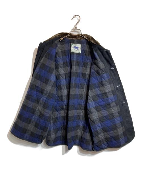 PAPAS（パパス）PAPAS (パパス) ムートンカラースウェードレザージャケット ブラック サイズ:Lの古着・服飾アイテム