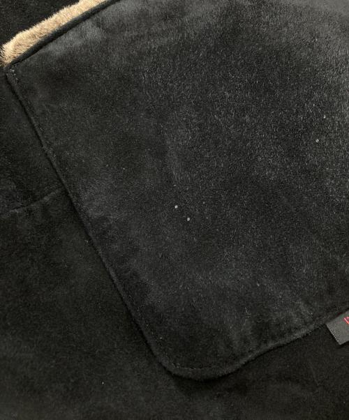 PAPAS（パパス）PAPAS (パパス) ムートンカラースウェードレザージャケット ブラック サイズ:Lの古着・服飾アイテム