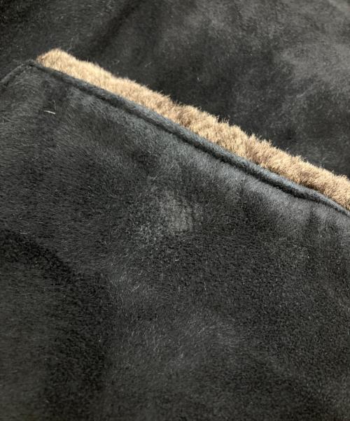 PAPAS（パパス）PAPAS (パパス) ムートンカラースウェードレザージャケット ブラック サイズ:Lの古着・服飾アイテム
