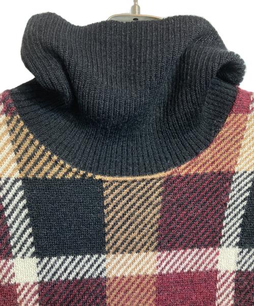 BLUE LABEL CRESTBRIDGE（ブルーレーベルクレストブリッジ）BLUE LABEL CRESTBRIDGE (ブルーレーベルクレストブリッジ) チェックジャカードニットワンピース ブラウン サイズ:38の古着・服飾アイテム